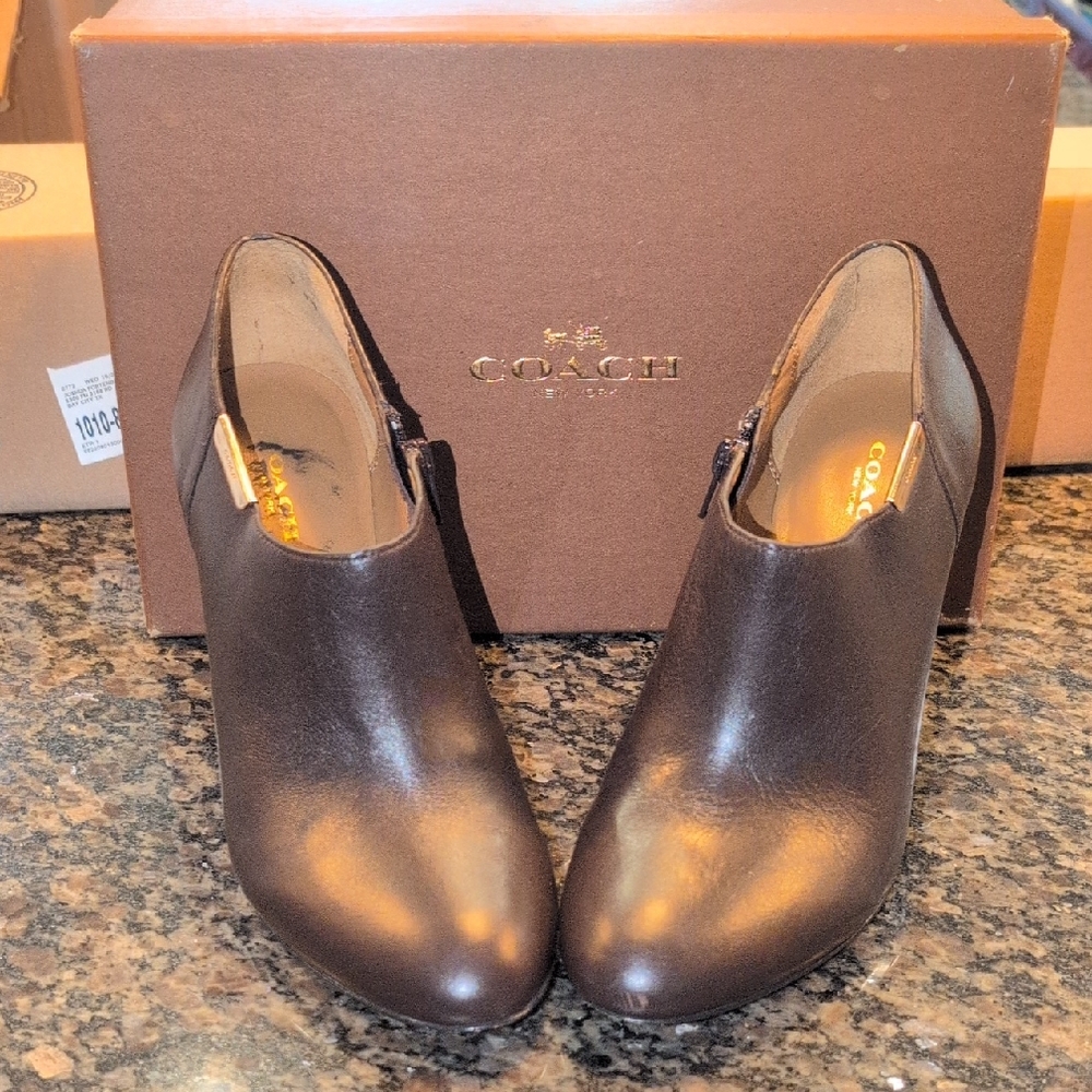 Coach Women's Dark Brown Ankle Booties